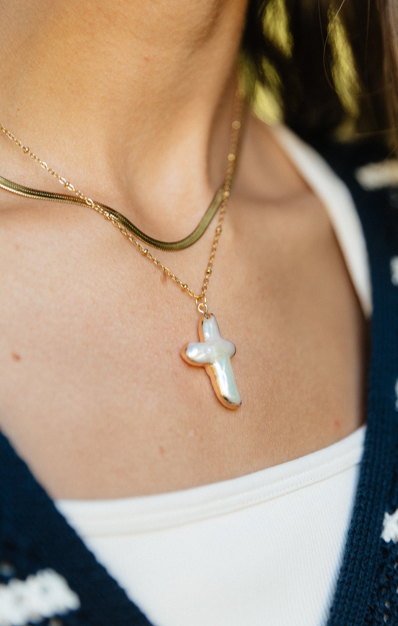 Pearl Cross- Christ is My Strength