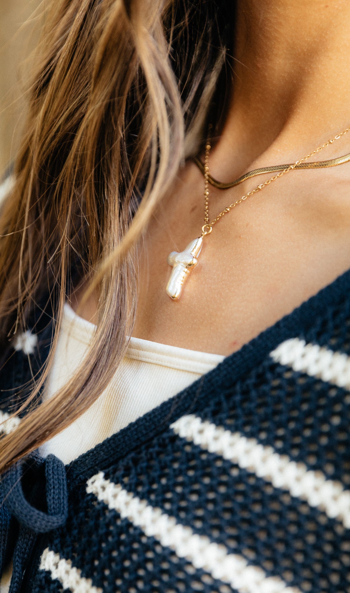 Pearl Cross- Christ is My Strength